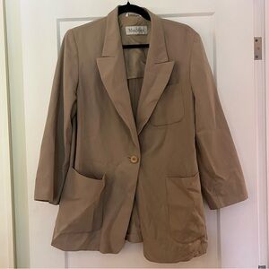 MaxMara 100% pure superfine wool elegant classic minimalist relaxed fit jacket